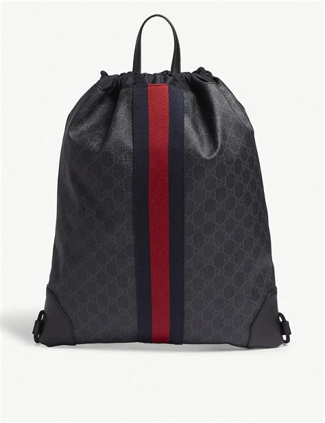 gucci leather drawstring backpack.